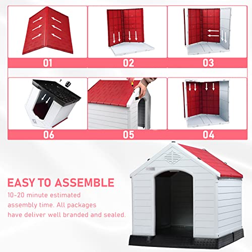 Durable Waterproof Plastic Dog House for Small to Large Sized Dogs