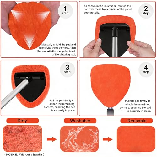 XINDELL 5 Pack Windshield Cleaner Microfiber Pads