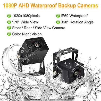 AHD Dual Backup Camera with 7'' 1080P DVR Monitor