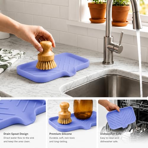 Silicone Soap Dish with Drain Spout
