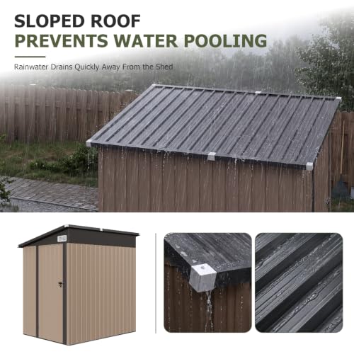 6x4 FT Lean to Outdoor Storage Shed with Sloping Roof