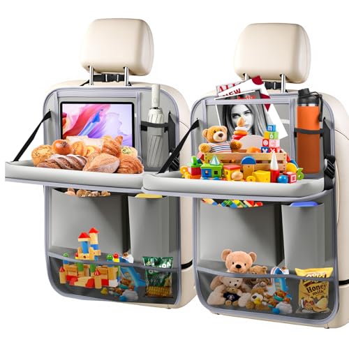 2Pack Car Backseat Organizer with Foldable Table Tray (2 Count)