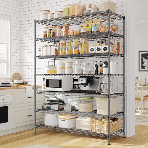 82.6" H 7 Tier Metal Shelving Unit 1400LBS Adjustable Shelves (7 Count)