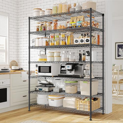 82.6" H 7 Tier Metal Shelving Unit 1400LBS Adjustable Shelves (7 Count)