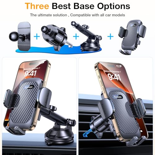 Phone Holders for Your Car Phone Holder Mount【Super Suction】Cell Phone Holder for Car Accessories for Women Men【360° Adjustable】Suction Phone Mount for Car