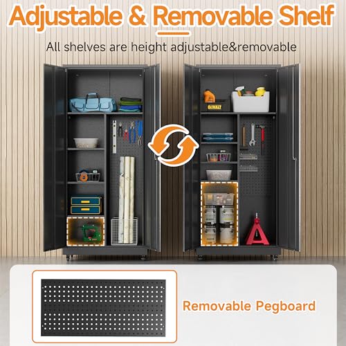 Metal Garage Storage Cabinet with 2 Doors