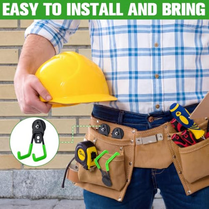 18 Pcs Large Magnetic Hooks Heavy Duty Garage Magnet Hooks Strong Storage Utility Magnetic Hangers with Anti Slip Rubber Coating for Indoor and Outdoor Hanging (18 Count)
