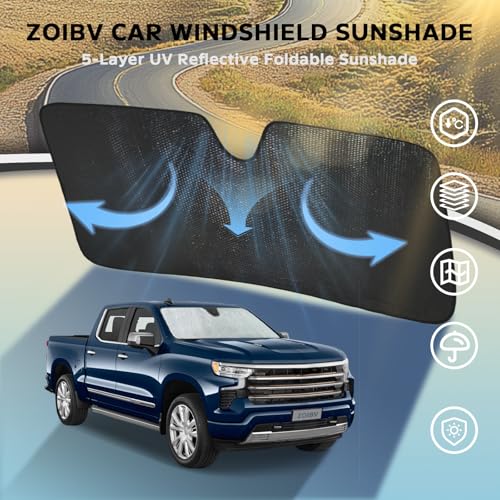 Car Windshield Sun Shade for Chevrolet Silverado GMC Sierra 2019