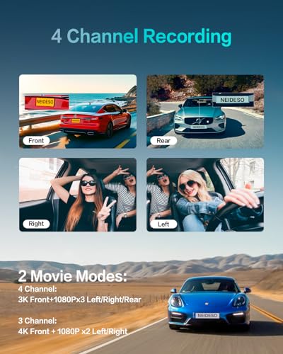 360° View 4K 2160P Dash Cam Front and Rear