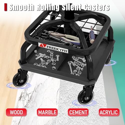 Rolling Shop Stool with Wheels