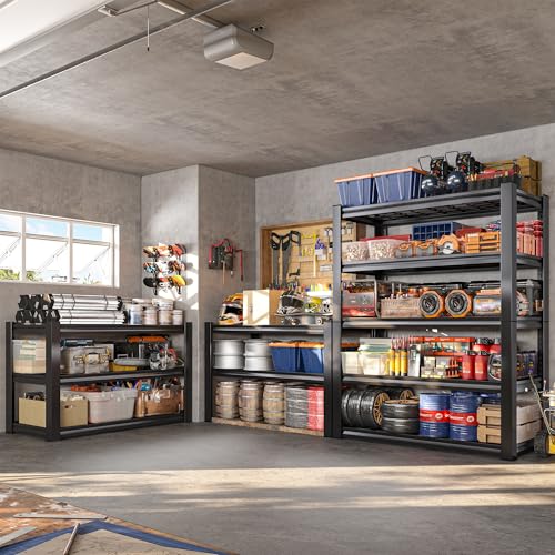 3010LBS Storage Shelves 72" H Garage Shelving Heavy Duty Metal Shelving 5 Tier Adjustable Metal Shelves for Storage for Kitchen Pantry Warehouse Basement 72" H x 35.5" W x 16" D (3 Count)