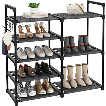 Black Tubes Closet Shoe Rack