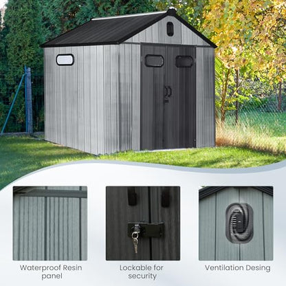 Domi 8x6 FT Resin Outdoor Storage Shed