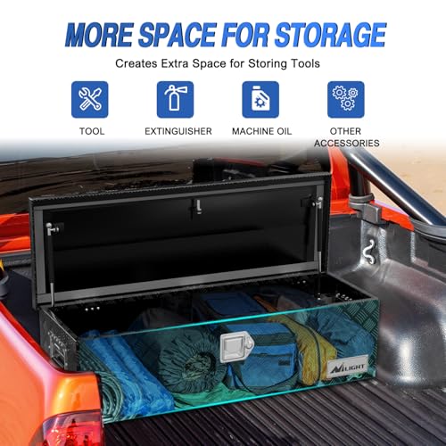 39 Inch Truck Tool Box Heavy Duty Aluminum Stripes Plated