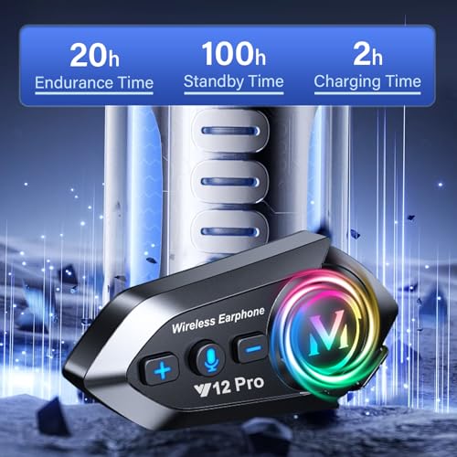 Motorcycle Helmet Bluetooth Headset 2 Way Intercom 550 Yards