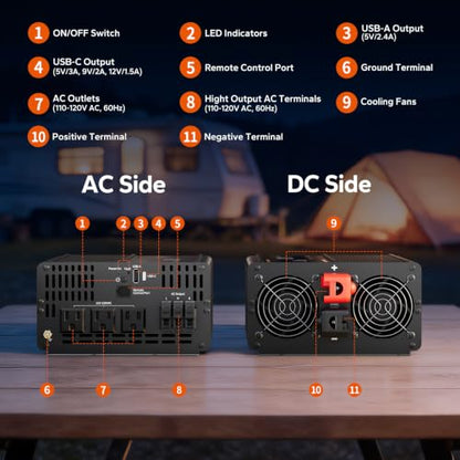 2000W Pure Sine Wave Power Inverter