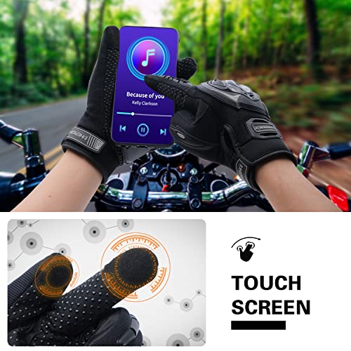 Motorcycle Gloves Touch Screen Full Finger Riding Gloves Knuckle Protection for Men and Women for Dirt Riding