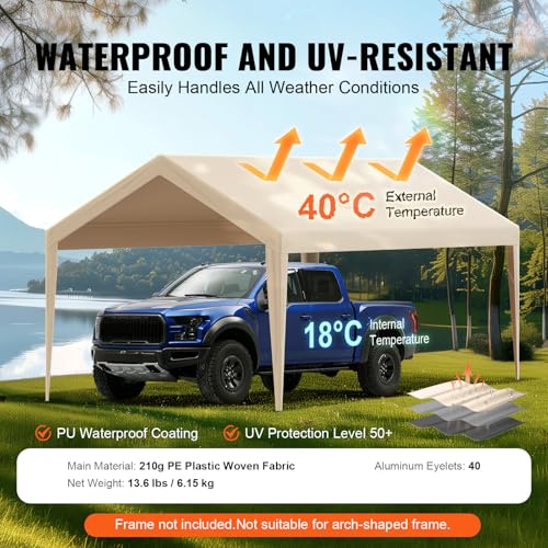 Carport Replacement Canopy Cover 10 x 20 ft