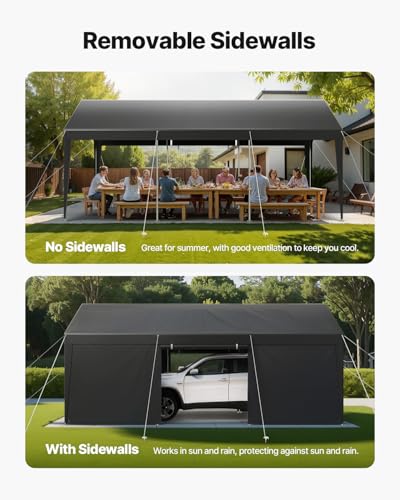 Upgraded 10x20 FT Heavy Duty Carport Canopy with Roll