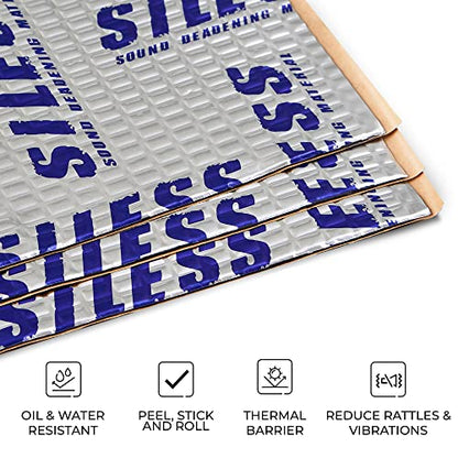 50 mil (1.3mm) 26 sqft Car Sound Deadening mat - Butyl Automotive Sound Deadener - Noise Insulation and Vibration Dampening Material ( 26 sqft)