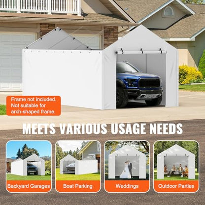 Carport Replacement Canopy Cover Side Wall 10 x 20 ft