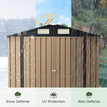 4 x 6 FT Metal Storage Shed for Backyard