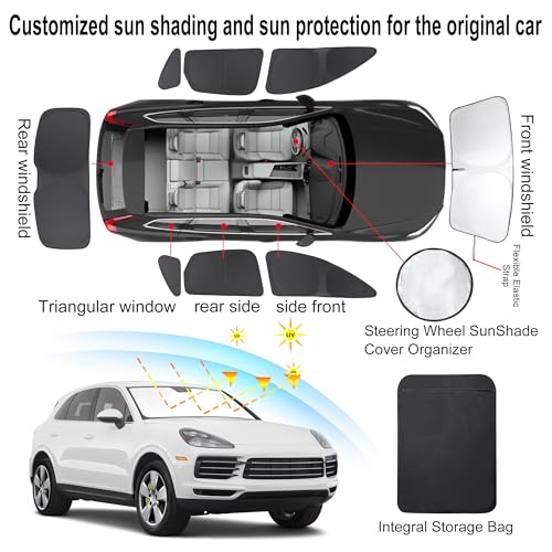 Window Shades for Porsche Cayenne 2019 (8 Count)