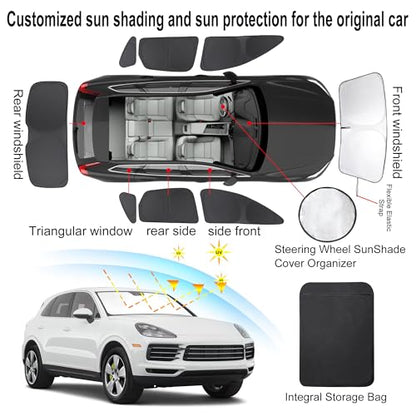 Window Shades for Porsche Cayenne 2019 (8 Count)
