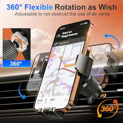 Cell Phone Holder [Never Fall Upgrade Clip] Phone Holder Car Automobile Air Vent Hands Free for Car Fit Car Phone Holder Mount for All for iPhone Android Smartphone