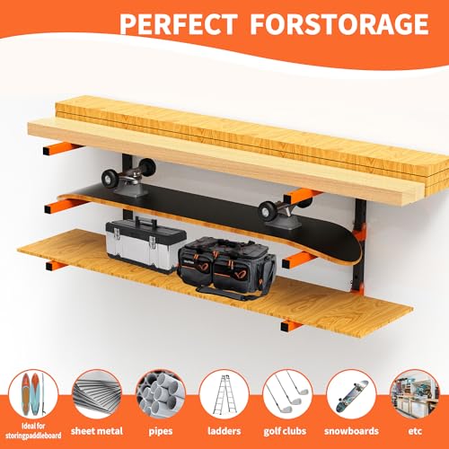 Heavy Duty Wall Mounted Lumber Storage Rack (4 Count)