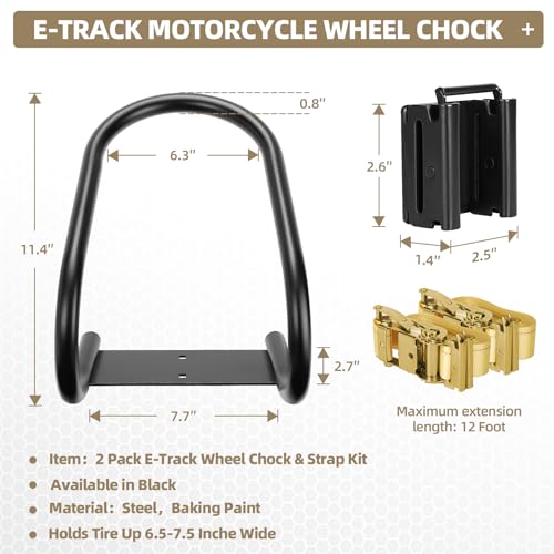 2 Pack E Track Wheel Chock & Strap Kit