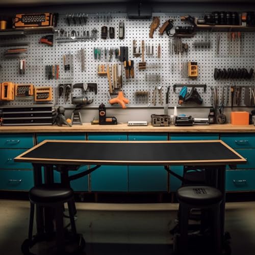 1 Roll 23.5 x 100 Inch Work Bench Mat Self Adhesive Resistant PU Floor Runner Easy to Clean Workbench Mat Pad for Garage Workbench or Table Storage Tool Organization