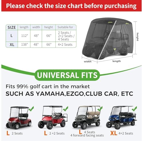650D Golf Cart Cover for 2