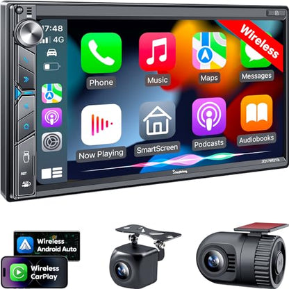 Upgrade Wireless Double Din Car Stereo with Apple Carplay