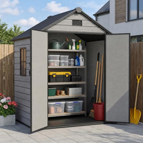 Outdoor Storage Shed 6x4.4 FT with Floor