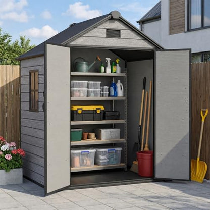 Outdoor Storage Shed 6x4.4 FT with Floor