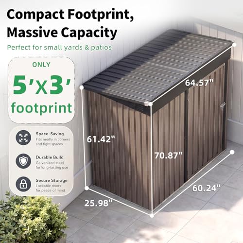 3' x 5' Outdoor Metal Storage Shed