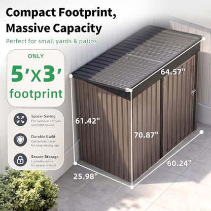 3' x 5' Outdoor Metal Storage Shed