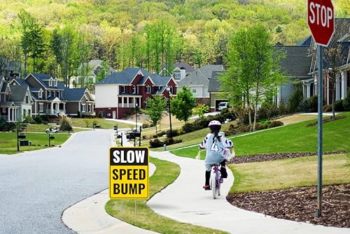 2PC Speed Bump Sign with Stakes (2 Count)