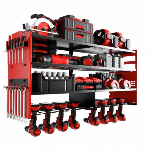 Large Power Tool Organizer Wall Mount Red