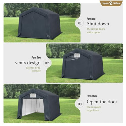 Storage Shed 10x15 ft Portable Garage Heavy Duty Carport