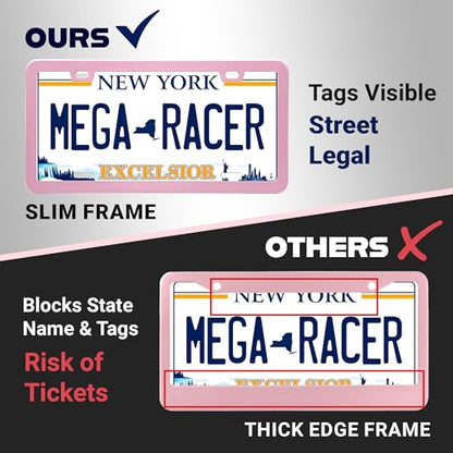 Premium Slim Princess Pink License Plate Frame