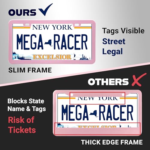 Premium Slim Princess Pink License Plate Frames