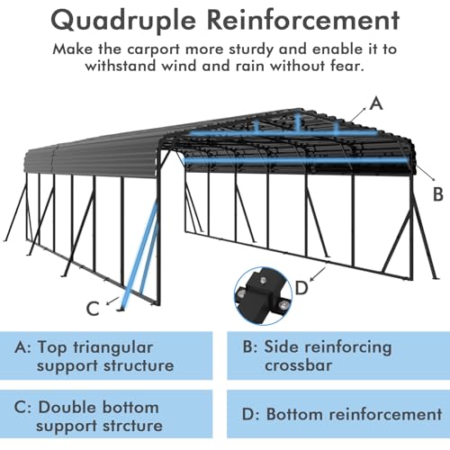 20x30FT Heavy Duty Metal Carport (693.09 Count)