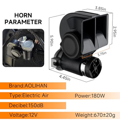 Super Loud Truck Horn Electric Train Horn Compact Air Horn with Button