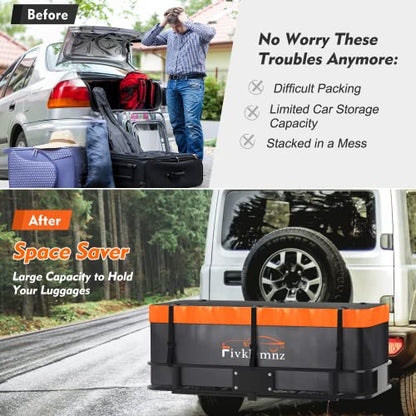 20 Cubic Hitch Mount Cargo Carrier Bag Waterproof Soft Car Tray