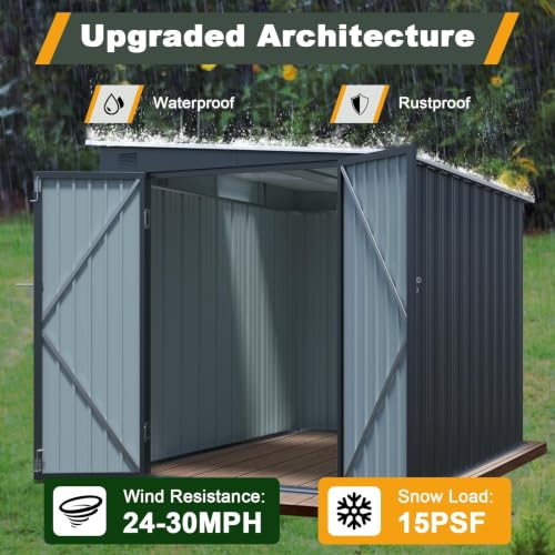 6x8 FT Metal Shed with Skylight
