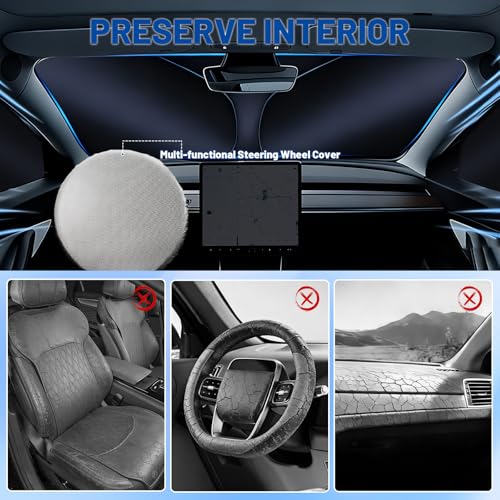 for Fo-rd E-Series 1992-2026 Front Windshield & Side Window Covers,3-Piece