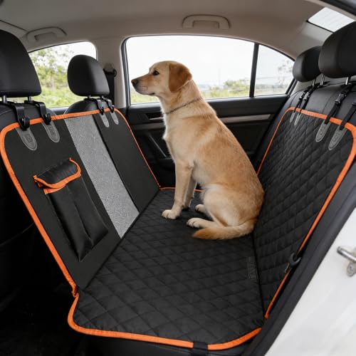 Large Dog Car Seat Cover for Back Seat with Mesh Viewing Window
