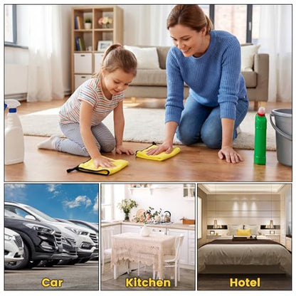 120 Pcs Yellow Microfiber Towels